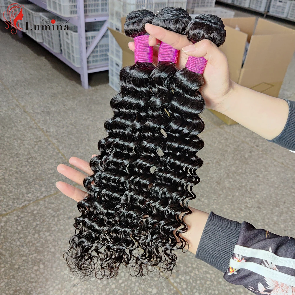 Длинные глубокая волна пряди перуанских Волосы Remy 100% человеческих волос воды