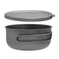 800ml titanium bowls with lid camping pan korean instant noodle bowl camping hiking picnic outdoor tablewar