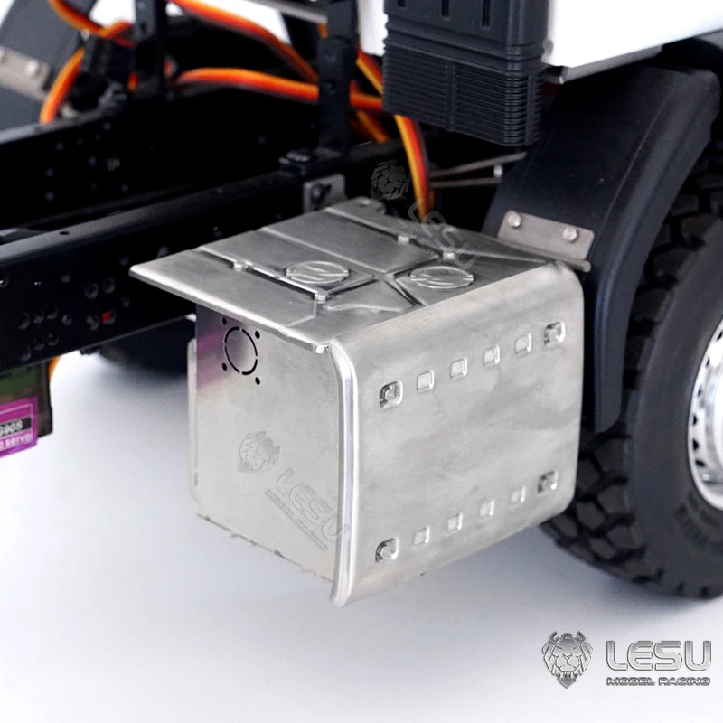 Фото Ящик для инструментов LESU Tamiya 1/14, модель грузовика, игрушечный грязевой грузовик FE/VM, металлический выхлопной бак, модификация G-6263 №1