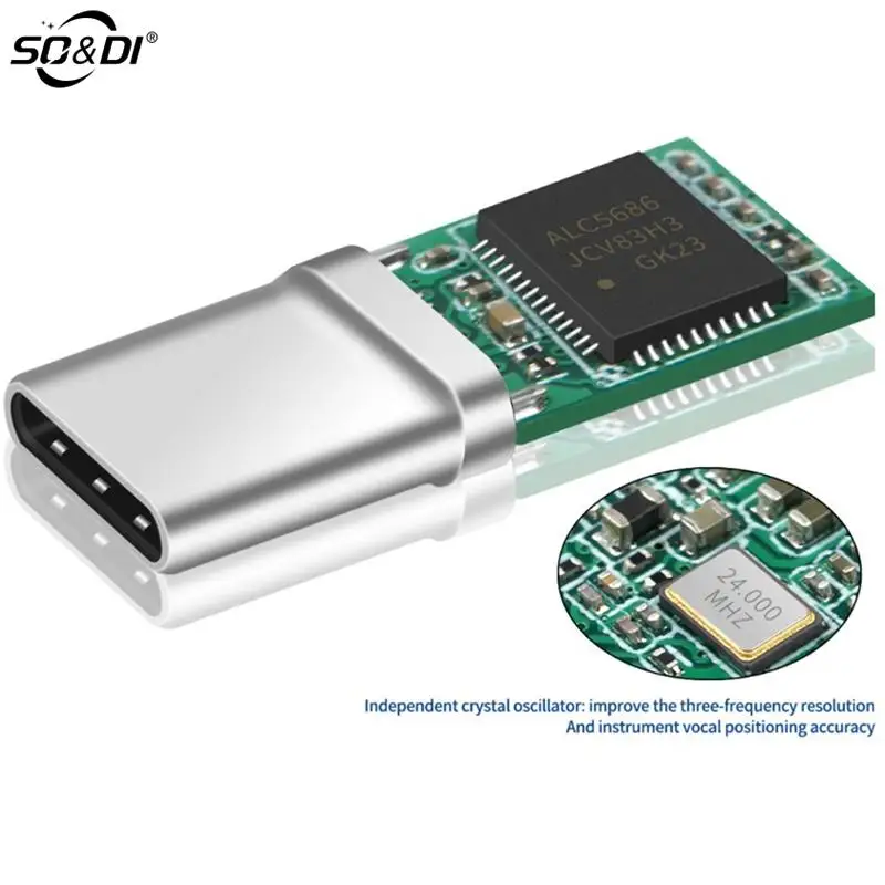 

Чип ALC5686 с разъемом типа C для цифровой аудиосистемы и наушников, ЦАП декодирование звука без потерь, 32 бит 384 кГц USB C коннектор, адаптер Hifi