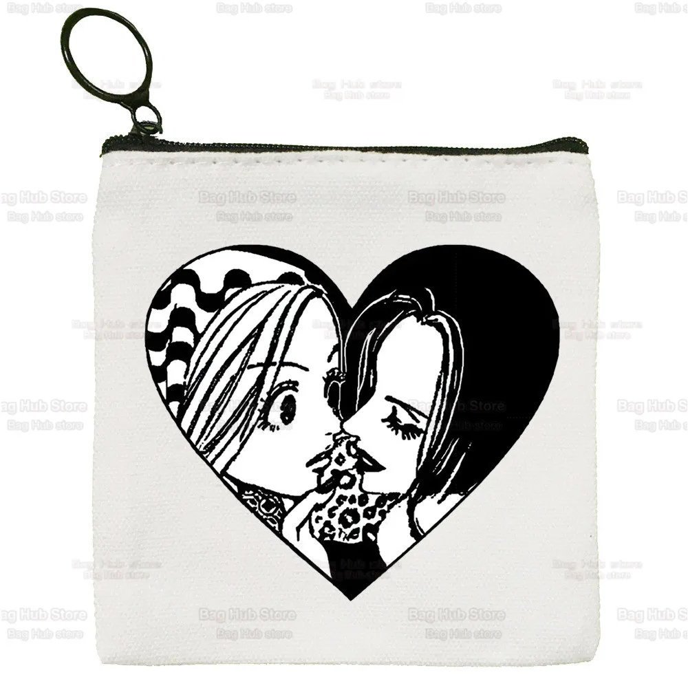 Black Stones NANA Osaki Anime Canvas Coin Purse Custompattern Logo Storage Pouch Canvas Bag New Coin Bag Key Coin Purse