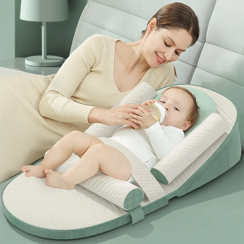 Newborn Portable Slope Pad Baby Feeding Pillow Infant Anti Spitting Milk Slope Pad help relieve baby's overflowing