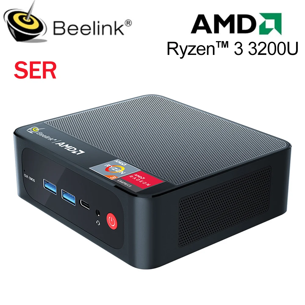 

Beelink SER R3 AMD Ryzen 3 3200U Mini PC SER3 Windows 11 Pro DDR4 8GB SSD 256GB Wifi5 4K 1000M LAN Desktop Computer 16GB 500GB