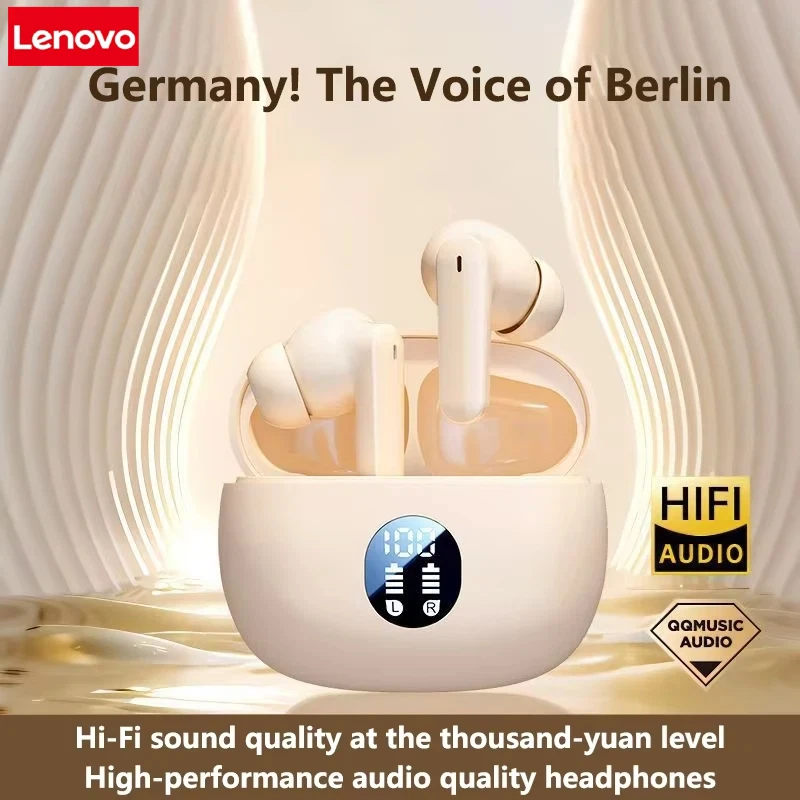 Фото Lenovo TWS Bluetooth Earphones for iPhone Wireless Bluetooth Headset Noise Cancelling Earbuds with Mic Wireless Headphone №1