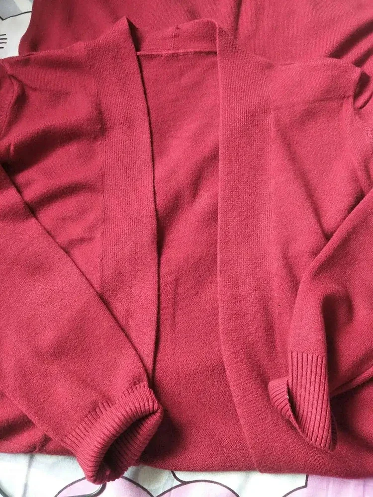 Повседневный свободный длинный вязаный кардиган модные свитера в Корейском