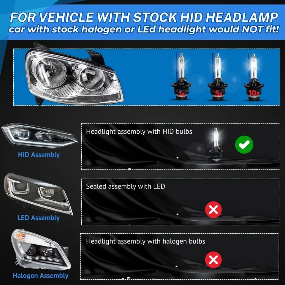 Ксеноновая 35 Вт 6000 К белая сменная лампа D2S HID для фар 12 В для Seat Alhambra MK1 2001 2002 2003 2004 2005 2006 2007-2009 (art.: 3920cfa080405) - 3920cfa080405