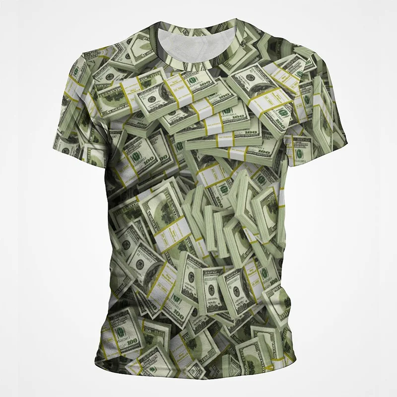 

New 3D Print T-shirt USD U.S. Dollar Rills Money T Shirt Men Women Summer Fashion Short Sleeve Tee Harajuku Cool Casual Clothes