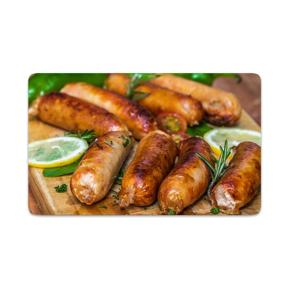 

CLOOCL Delicious Food Carpets 3D Graphic Barbecue Grilled Sausages Flannel Mats Home Decorative Kitchen Rug Fashion Funny Gifts