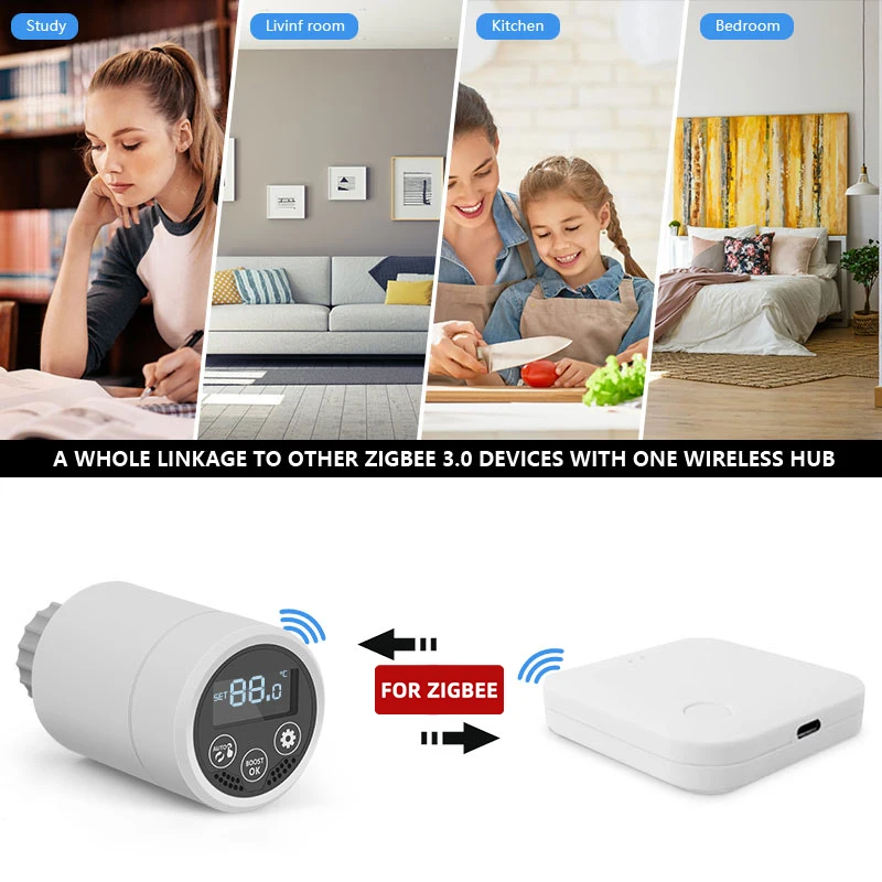 Привод радиатора Tuya Smart ZigBee программируемый термостатический клапан с