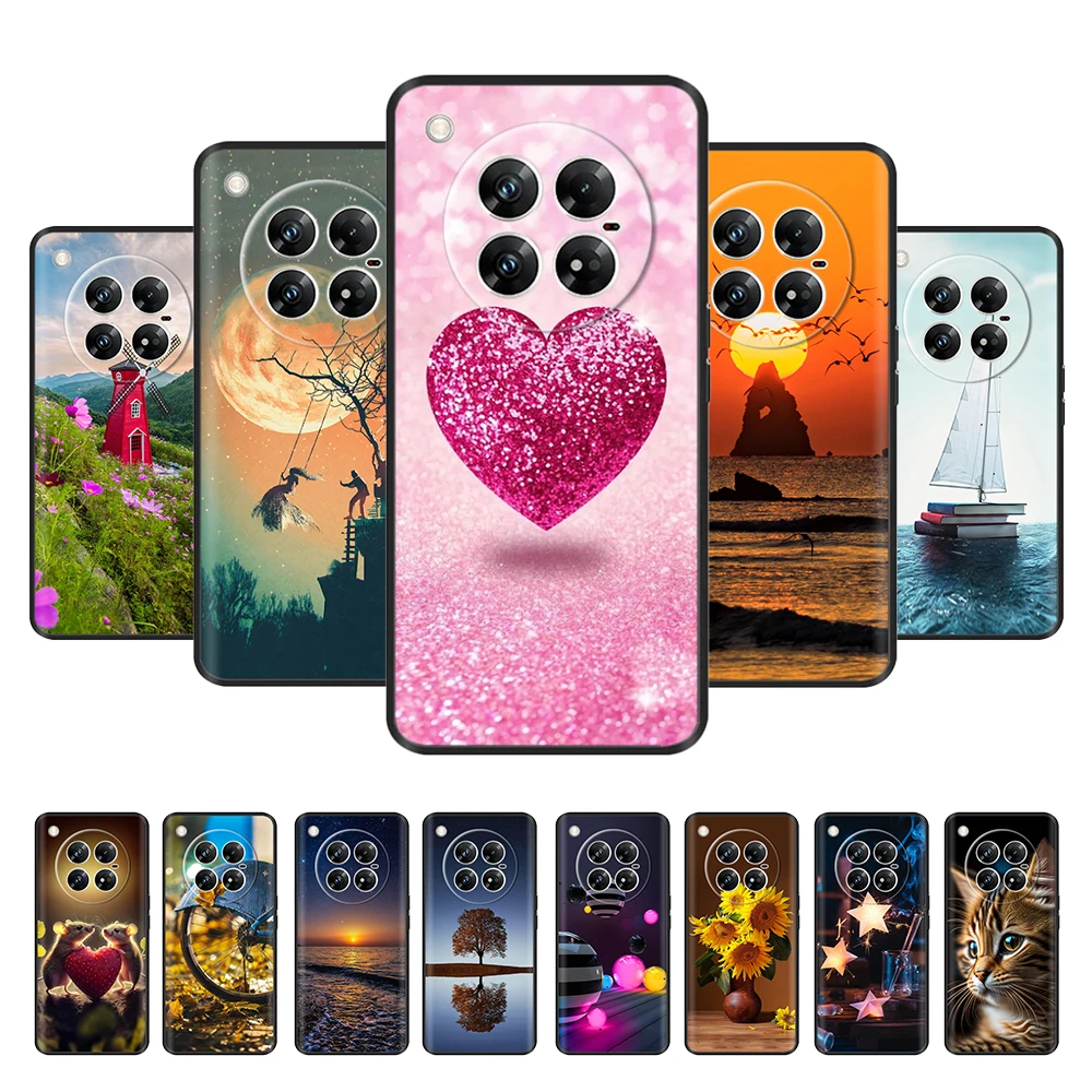 Для Infinix Zero 40 5G чехол с сердечком и цветком матовый силиконовый для телефона