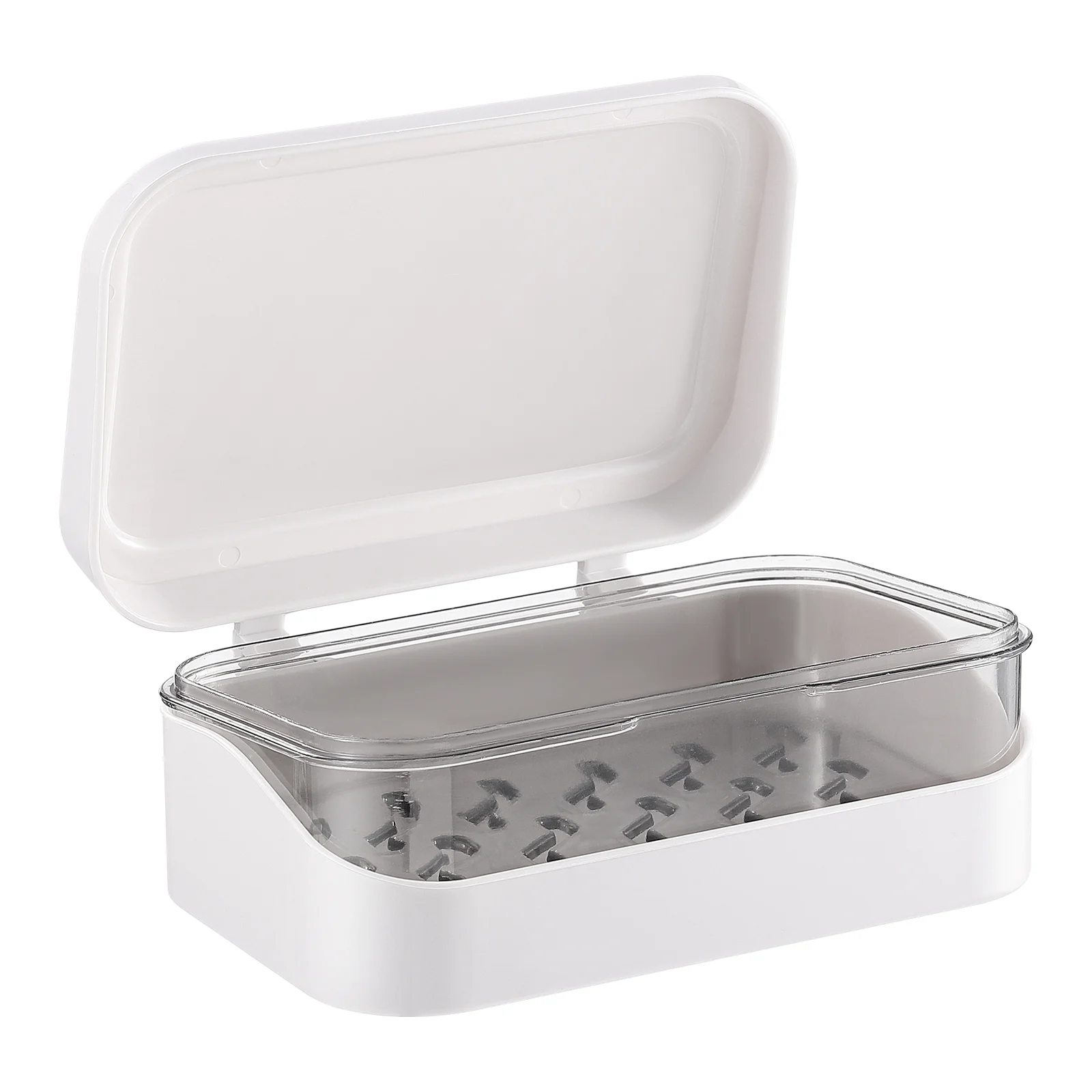 

Soap Travel Holder Case Bar Container Box Dish Lid Dishes Drain Shower Draining Bathroom Portable Storage White Cover Rack Tray