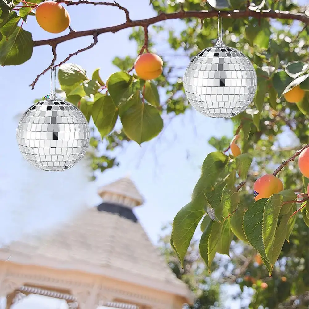 

Colorful Stage Lighting Effect Disco Mirror Balls Glitter Ball Lightweight Silver Christmas Party Decor Party Shining Ball