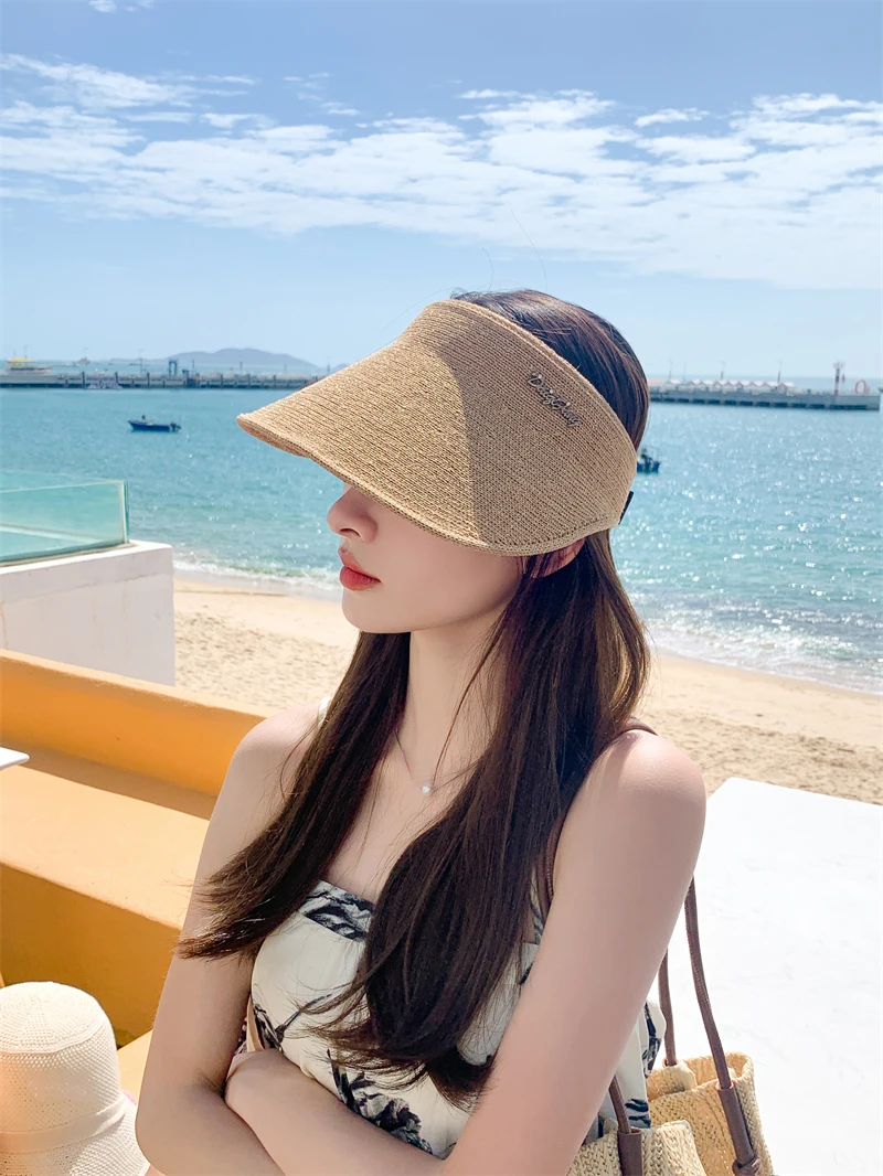 Free Fhipping New Fashion Lady Straw Hat For Women Summer Sun Visor Sunhat Panama Boater Floppy Female Hat Straw Beach