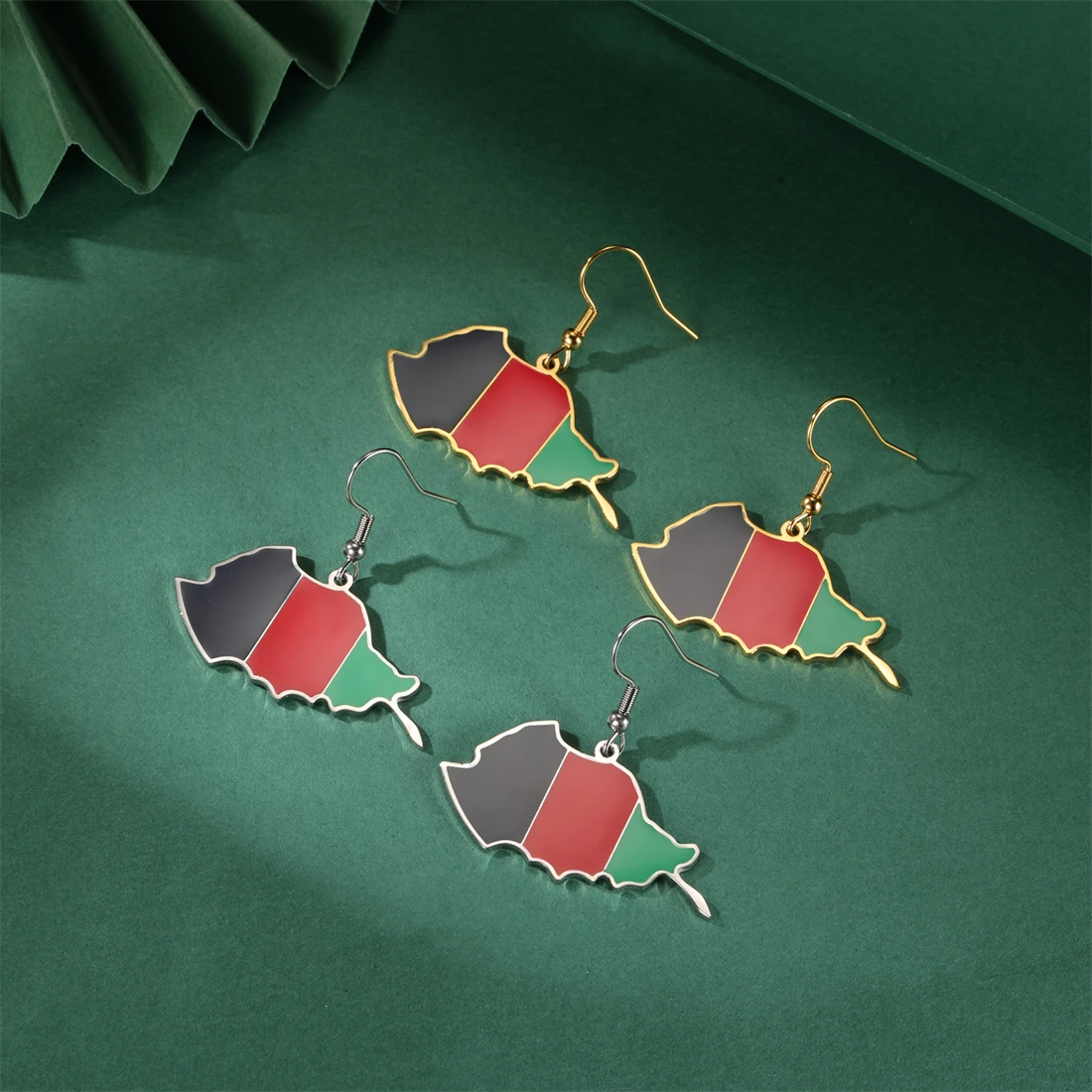 Серьги EUEAVAN с картой Афганистана из нержавеющей стали женские серьги золотого