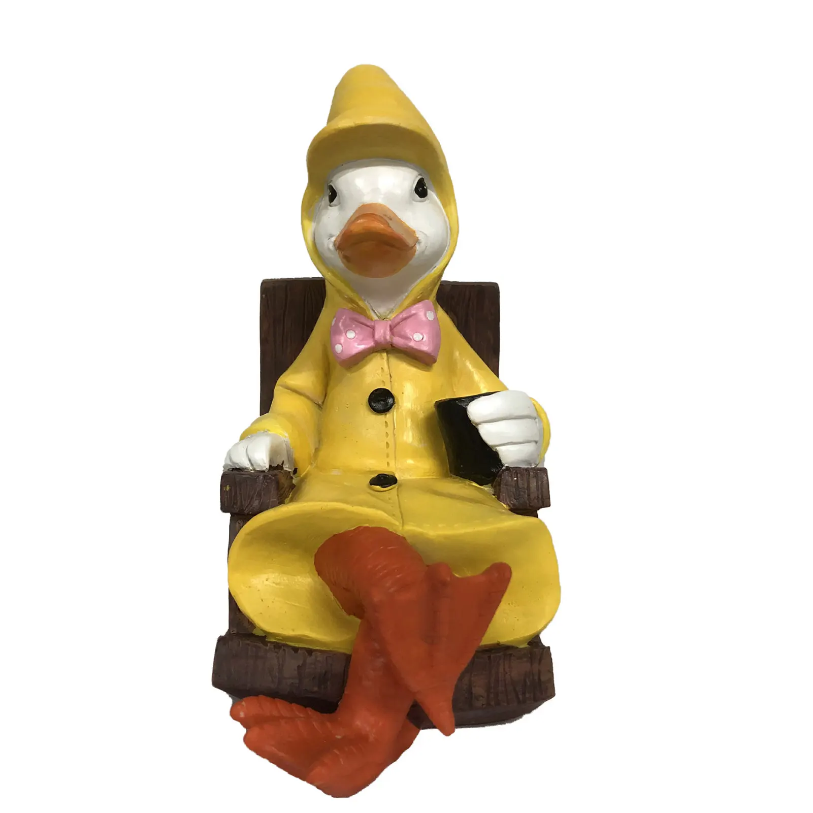 

Duck Yellow Raincoat Figurine Solar Powered Lovely Duck Decor for Family Friends Neighbor Gift