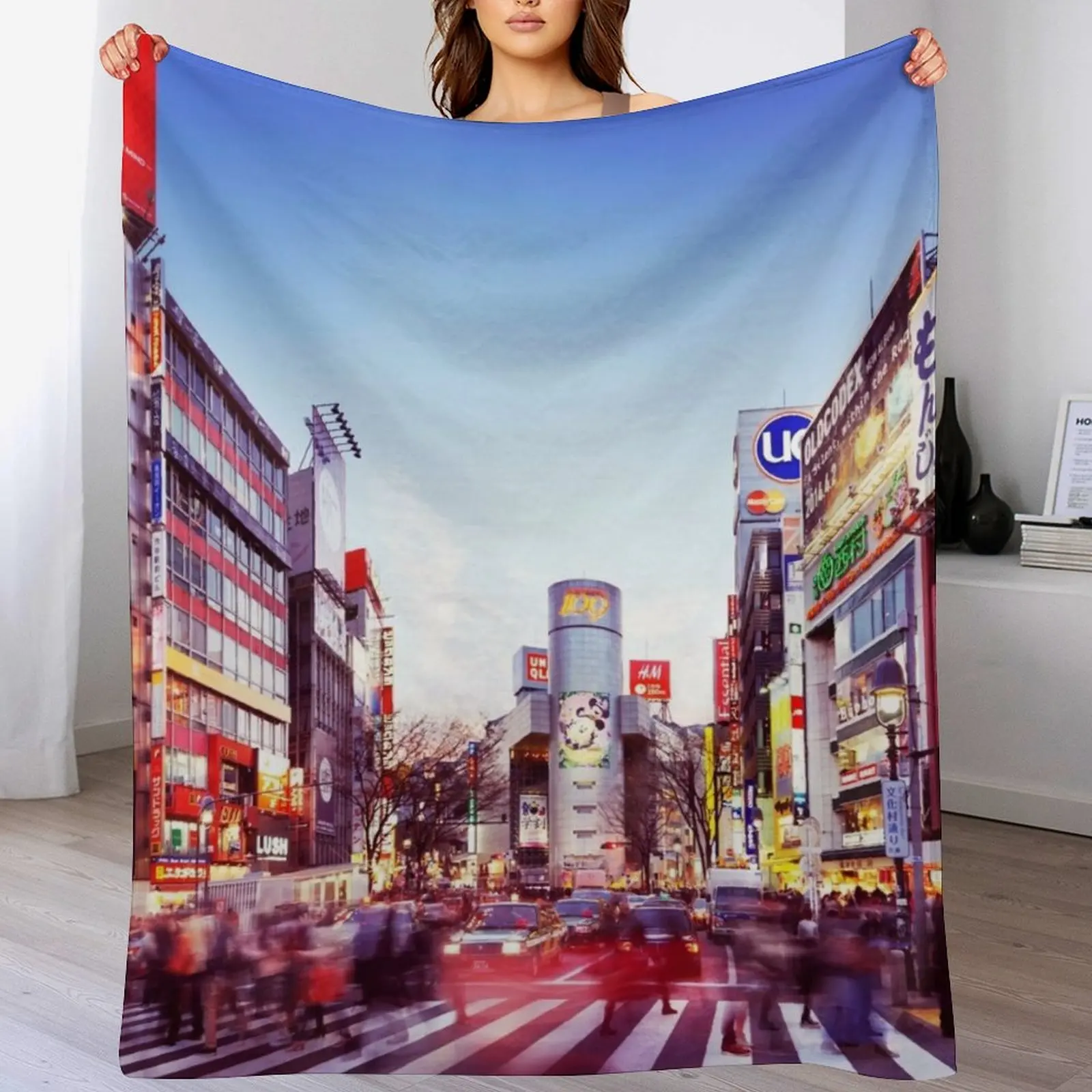 Пушистое одеяло Shibuya из серии часы пик в Токио