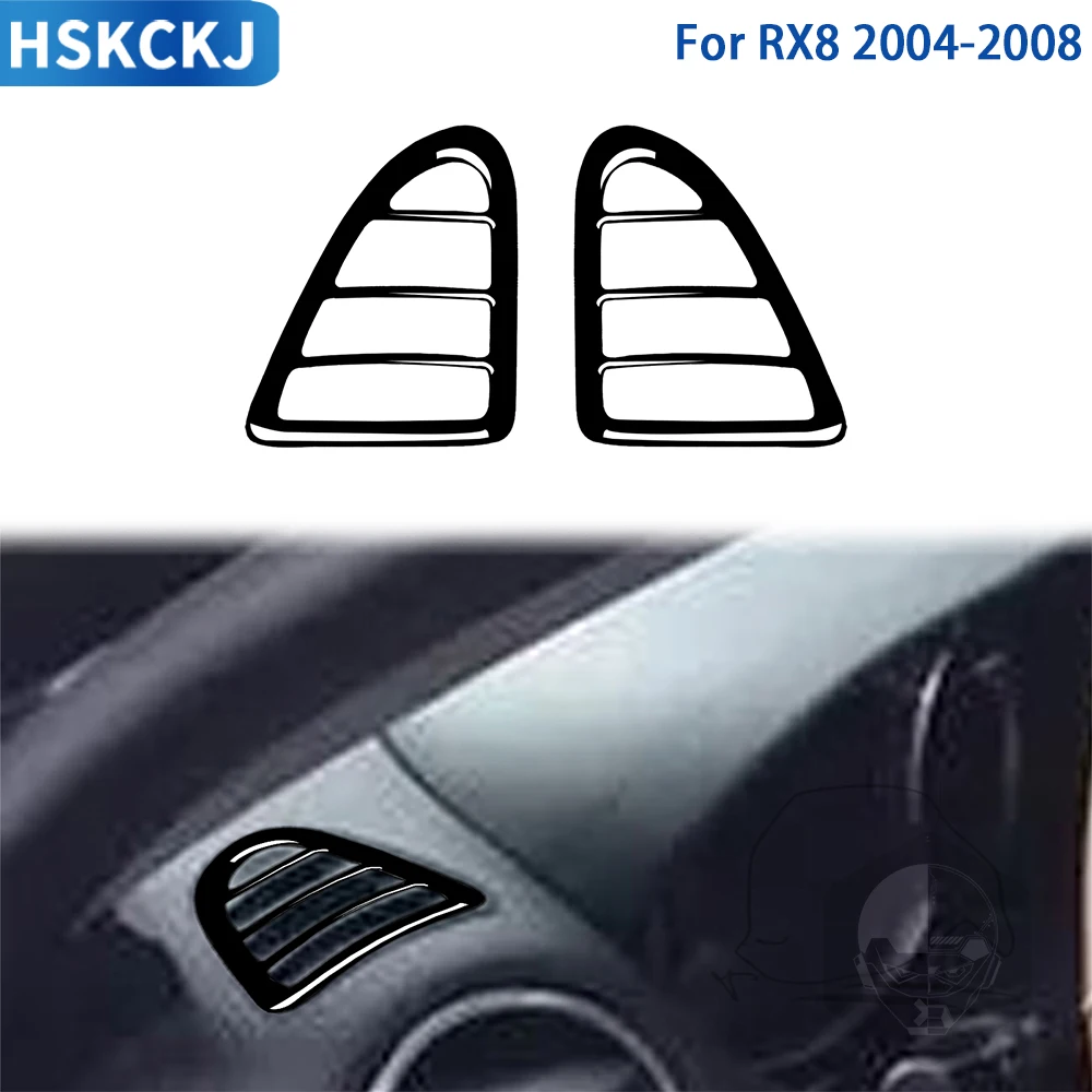 

Для Mazda RX8 2004 2005 2006 2007 аксессуары для салона автомобиля черная пластиковая боковая панель выпускного отверстия воздуха отделка наклейка