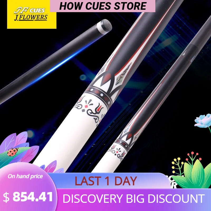 

JF J-FLOWERS JSK-405F Snooker Cue Technology черное дерево ручная резьба стык Профессиональный стержень из углеродного волокна Billar Stick Kit для Black 8