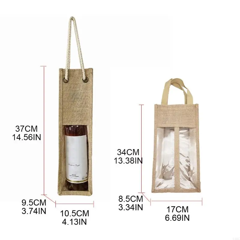 63HC Jute Wine для перевозчика многоразовая мешковая сумка с мешковыми мешками ручками