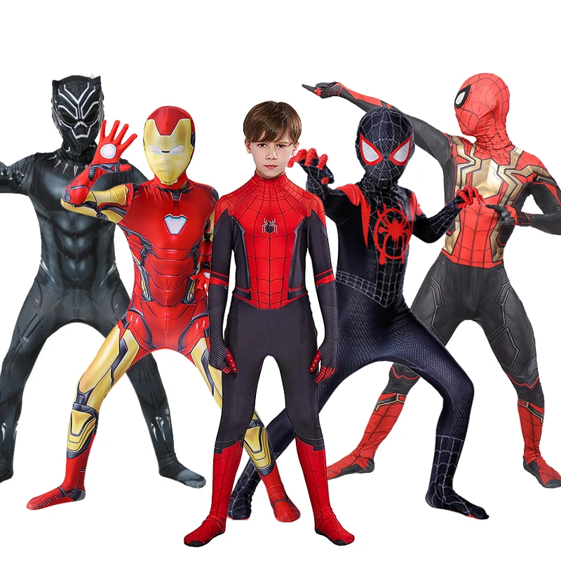 

Spiderman Costume Spider Man Far From Home Miles Morales cosplay zentai Jumpsuit Superhero bodysuit halloween costume for kids