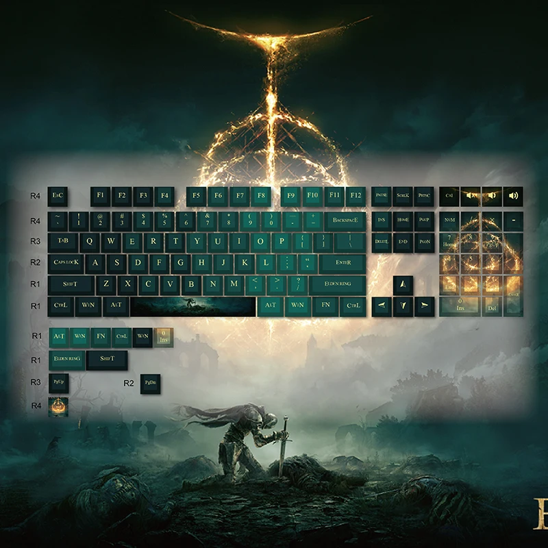 

119 Keys Elden Ring Keycaps Game Personality Anime Cherry Profile PBT Dye Sublimation Mechanical Keyboard Keycap For MX Switch