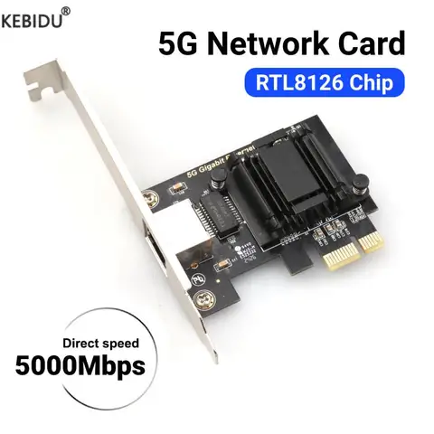 Сетевая карта 5G PCI-E к RJ45, чип RTL8126, гигабитный Ethernet PCI Express, сетевая карта 10/100/2500/5000 Мбит/с для настольного компьютера