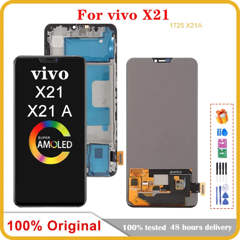 6,28 'оригинальный для VIVO X21 X21A 1725 X21 дисплей сенсорный экран дигитайзер ЖК сборка Замена телефона Ремонт 100% Протестировано