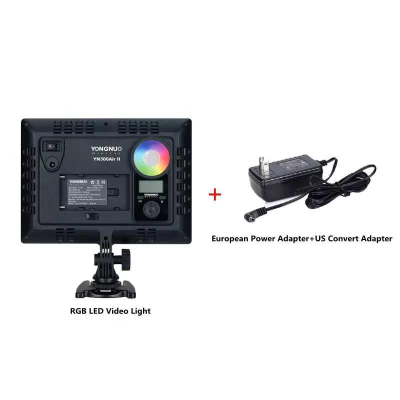 

YN300Air II RGB LED Camera Video Light Optional with Battery Charger Kit Photography Lamp EU US Adapter New Arrival