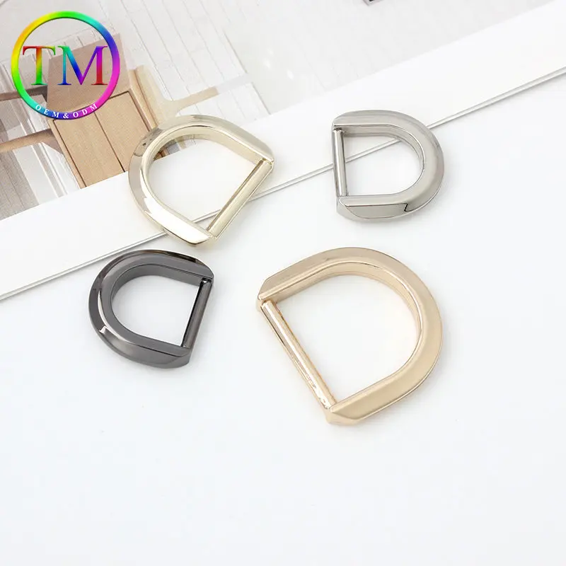 10-50Pcs 12/16/20/25Mm Metal Pressure Casting D Ring Buckles Custom Handbag Side Connect Clasp Clips Diy Leather Craft Hardware