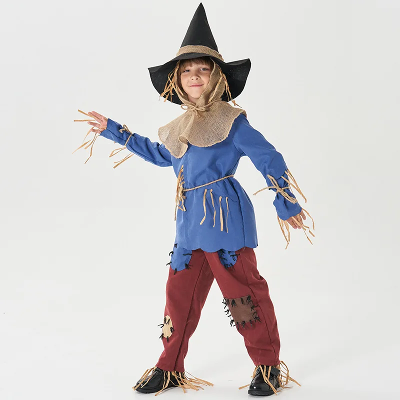 

The Wonderful Wizard of Oz Stage The Scarecrow Costume Kids Halloween Carnival Funny Party Anime Cosplay Outfit