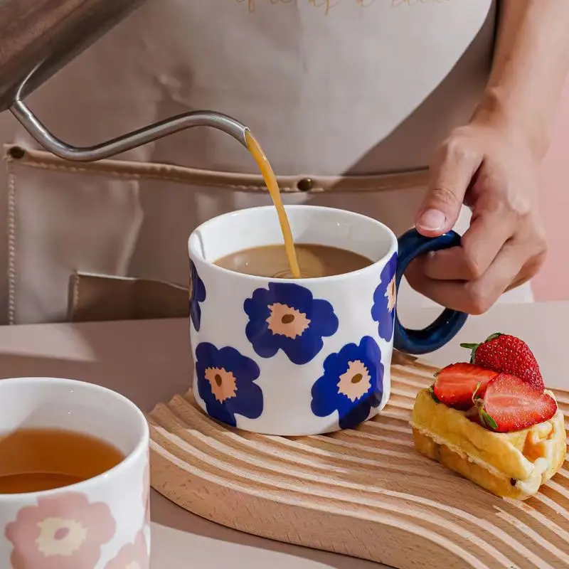 

Ceramic single cup with handle office modern simple drinking cup large mug hand gift
