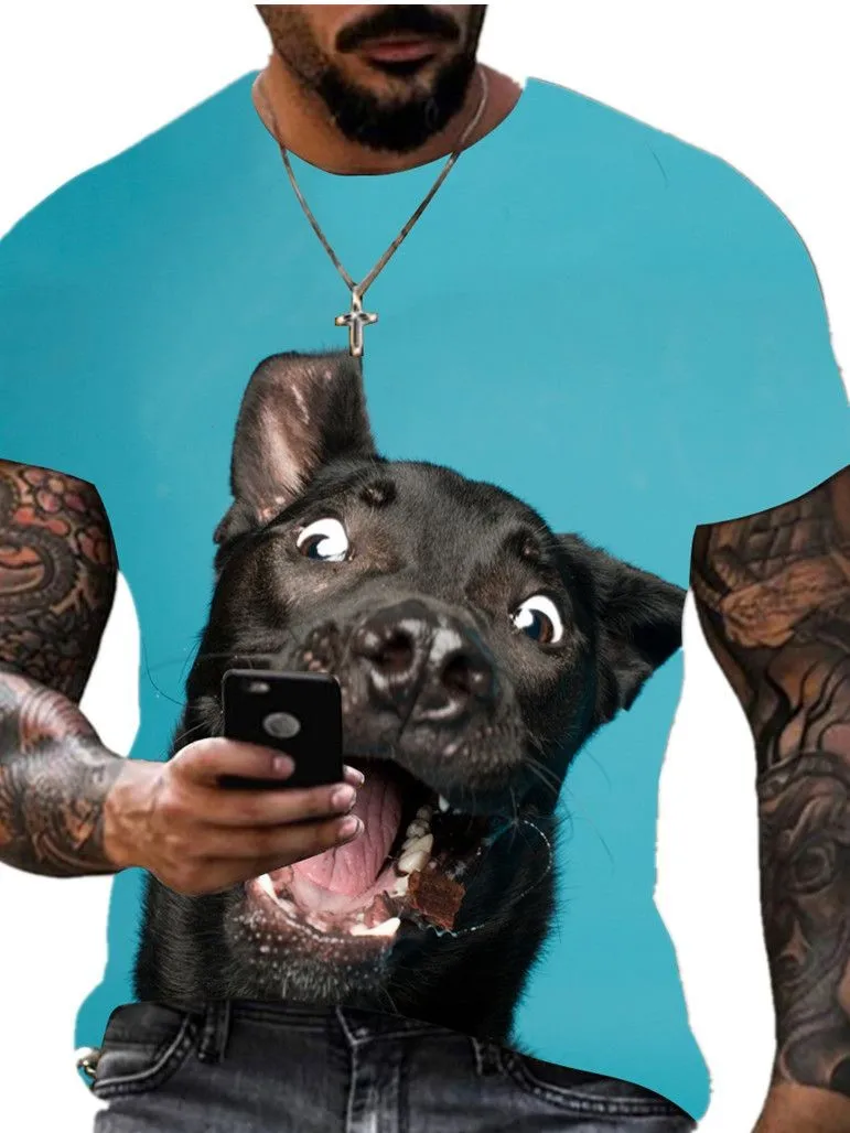 

Повседневный Легкий дышащий Топ для мужчин и женщин, модный смешной топ с 3d принтом диких лабрадоров, собак, с коротким рукавом, для лета