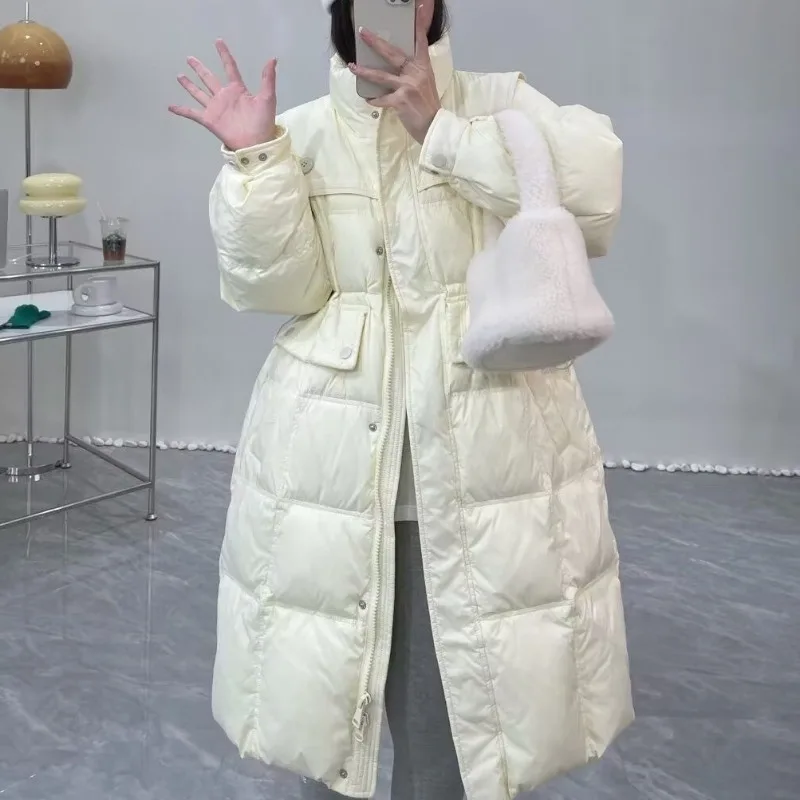 Женский пуховик зимнее пальто женская парка средней длины свободная Толстая