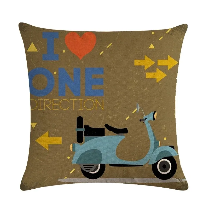 Наволочка с рисунком электромобиля декоративная наволочка для дивана