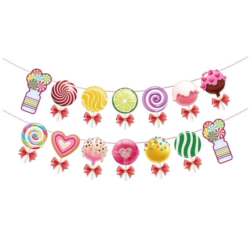 

Candyland Party Decorations Set,Colorful Candyland Banner&Candy Themed Party Hanging Swirls Lollipop Decoration