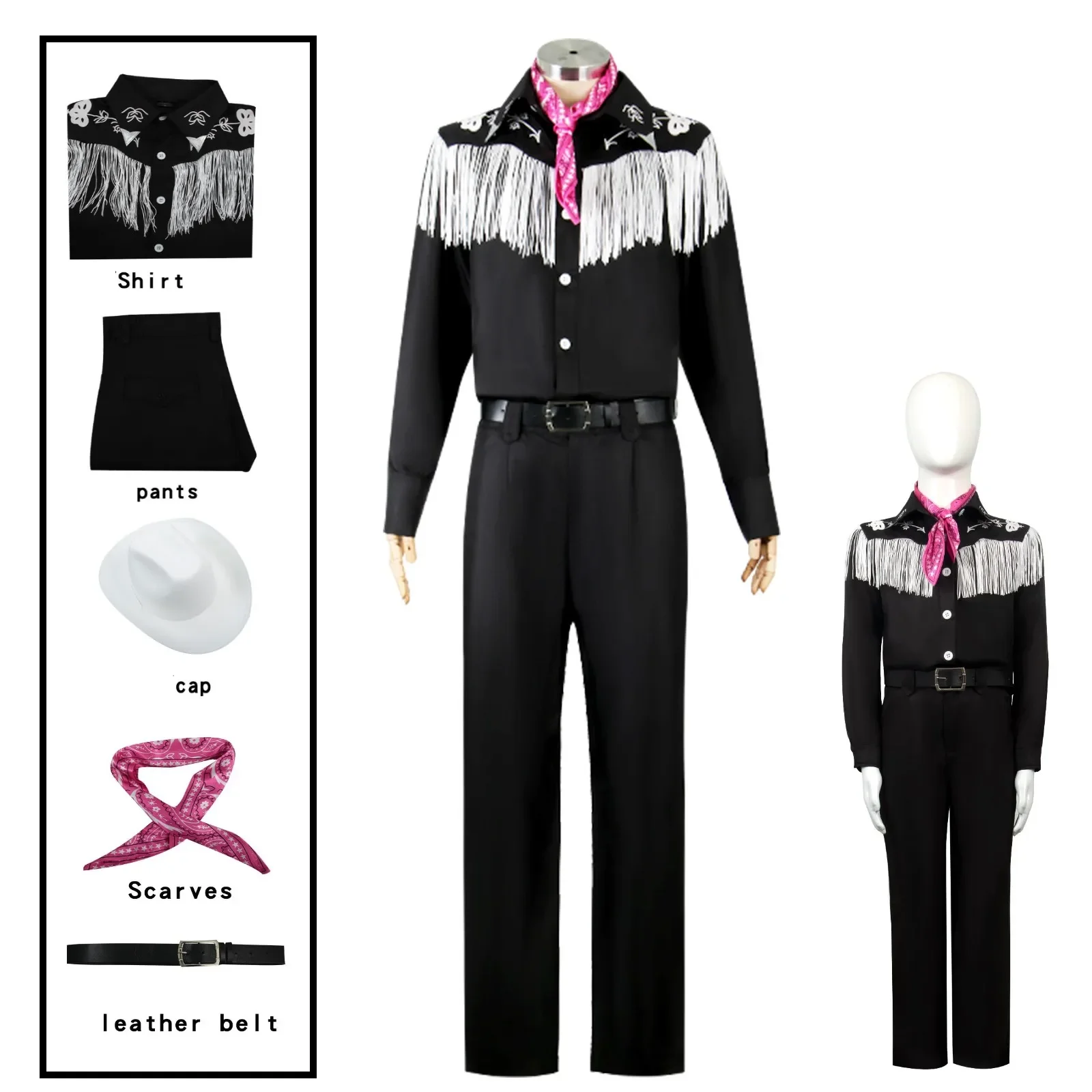 Косплей Кен из фильма Барби черный полиэстер