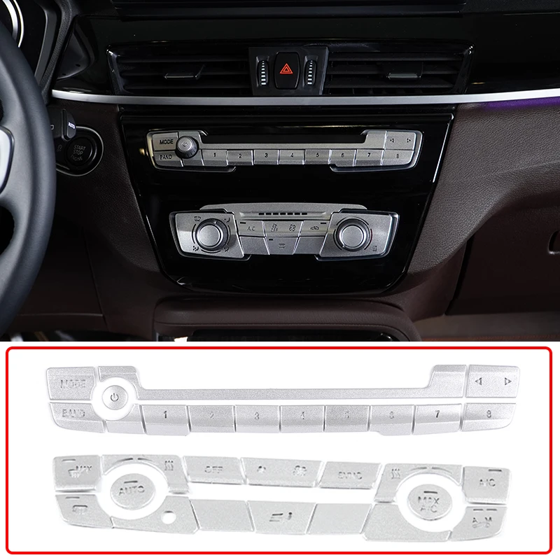 

Для BMW X1 X2 F47 F48 2016-2021 нержавеющая центральная клавиша быстрого управления цифровая ручка кондиционера кнопка наклейки аксессуары