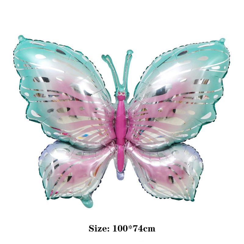 Новейший воздушный шар с бабочкой на день рождения, розовый, синий, зеленый, фиолетовый, фольгированный шар, гелиевый шар для детского душа, украшения для дня рождения Globo
