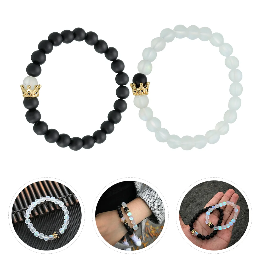 

2pcs Delicate Beads Bracelet Fashion Decorative Bracelet Wrist Chain