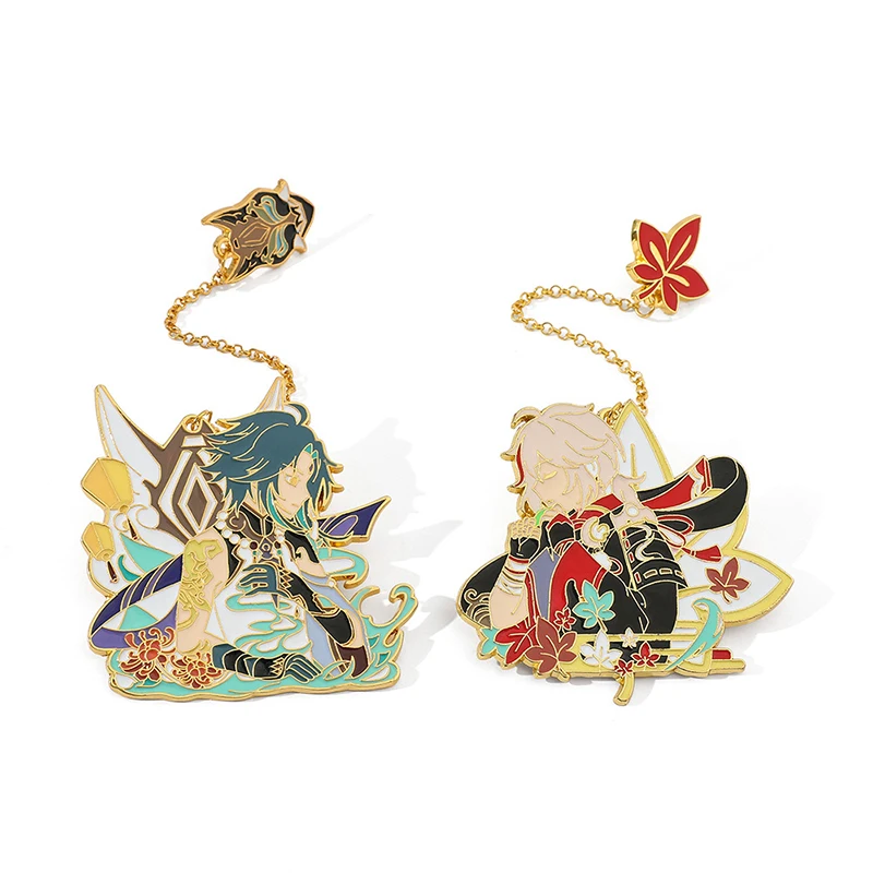Game Genshin Impact Badges Xiao Hutao Venti Kaedehara Tartaglia Cosplay Brooches Jewelry Lapel Pin Props Badge Accessories Gift