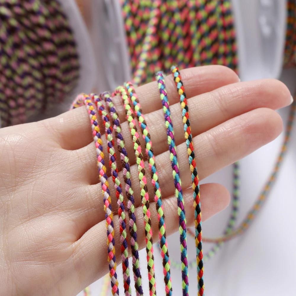 St.Kunkka красочная плетеная веревка из хлопковой пряжи для изготовления ювелирных
