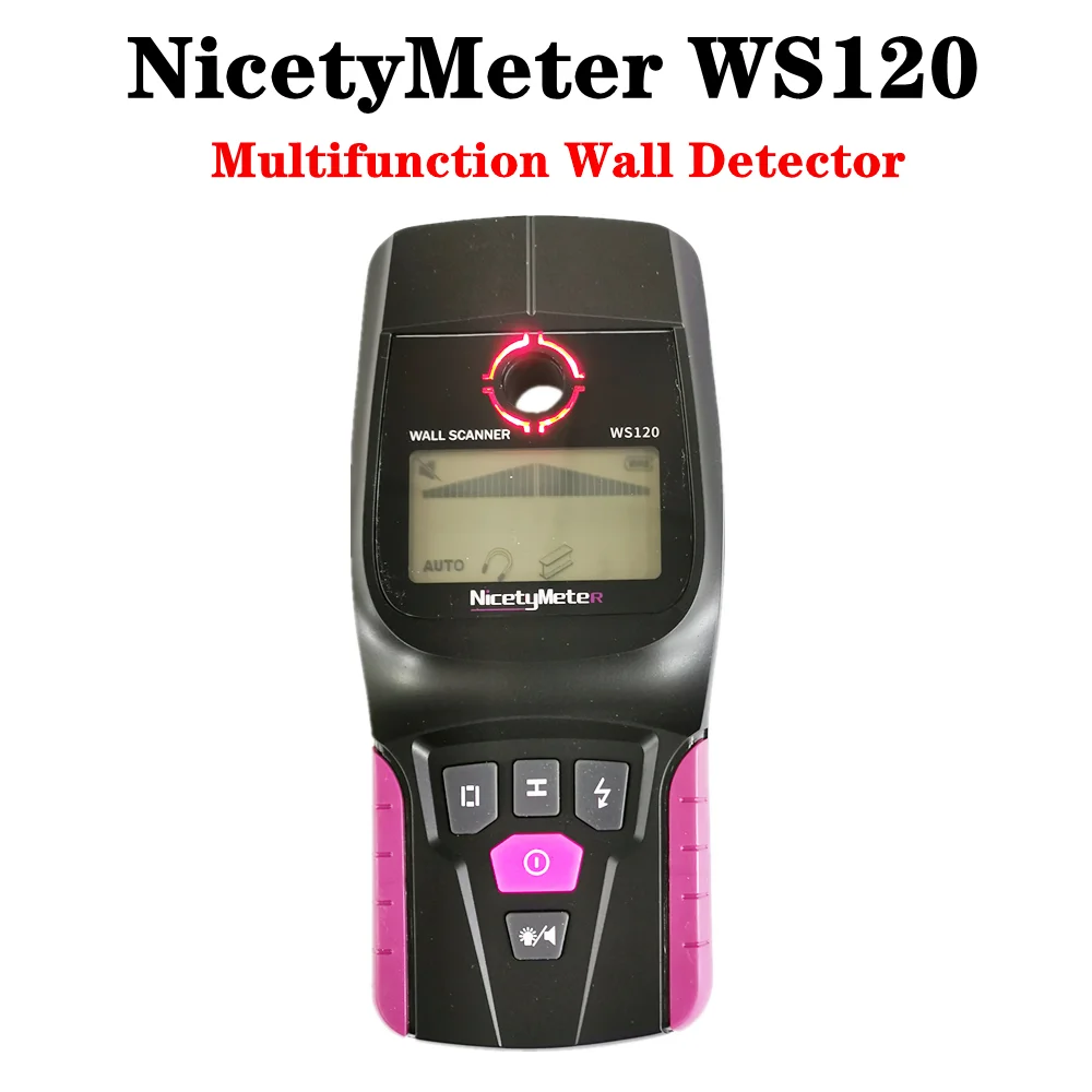 

Nicetymeter WS-120 Multifunction Wall Detector Metal Detector Find Wall Scanner Detector Metal Wood Cable Wire Stud Finder WS120