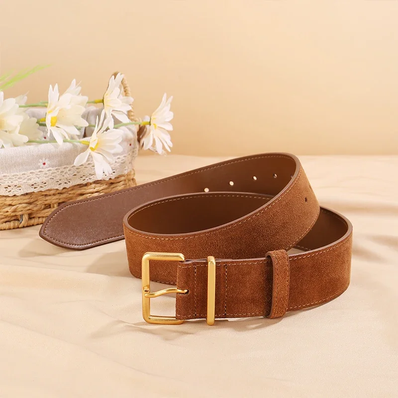 Новый матовый пояс с пряжкой женский ремень 2024 модное простое универсальное