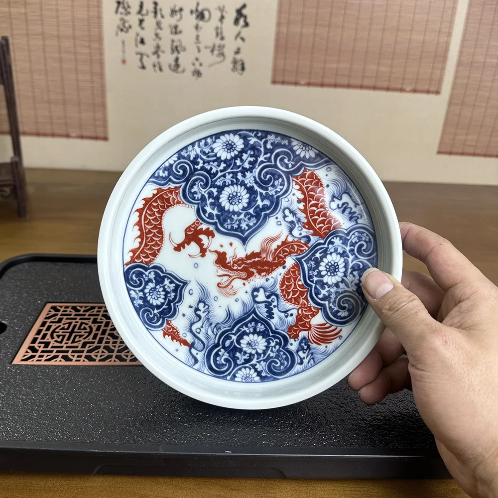 Ручной работы с синим и белым цветком HAILANG красным узором высококачественный