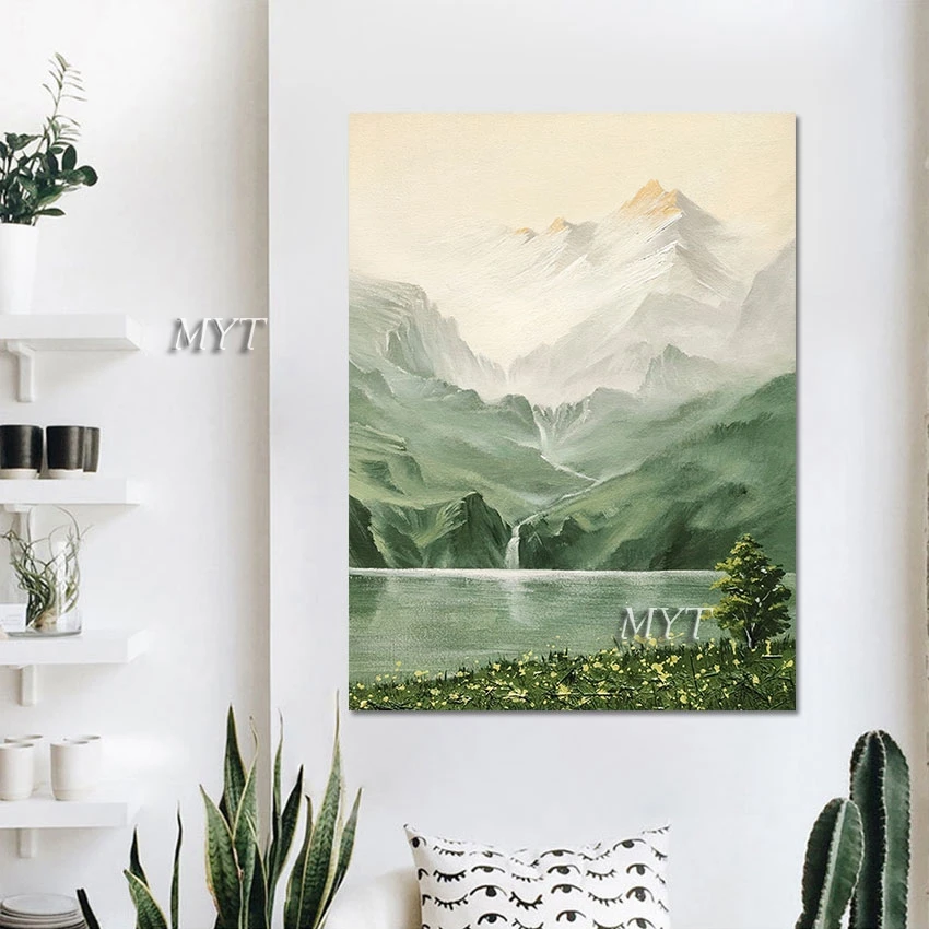 Товары для дома настенная живопись холст картина без рамки гора водопад ручная