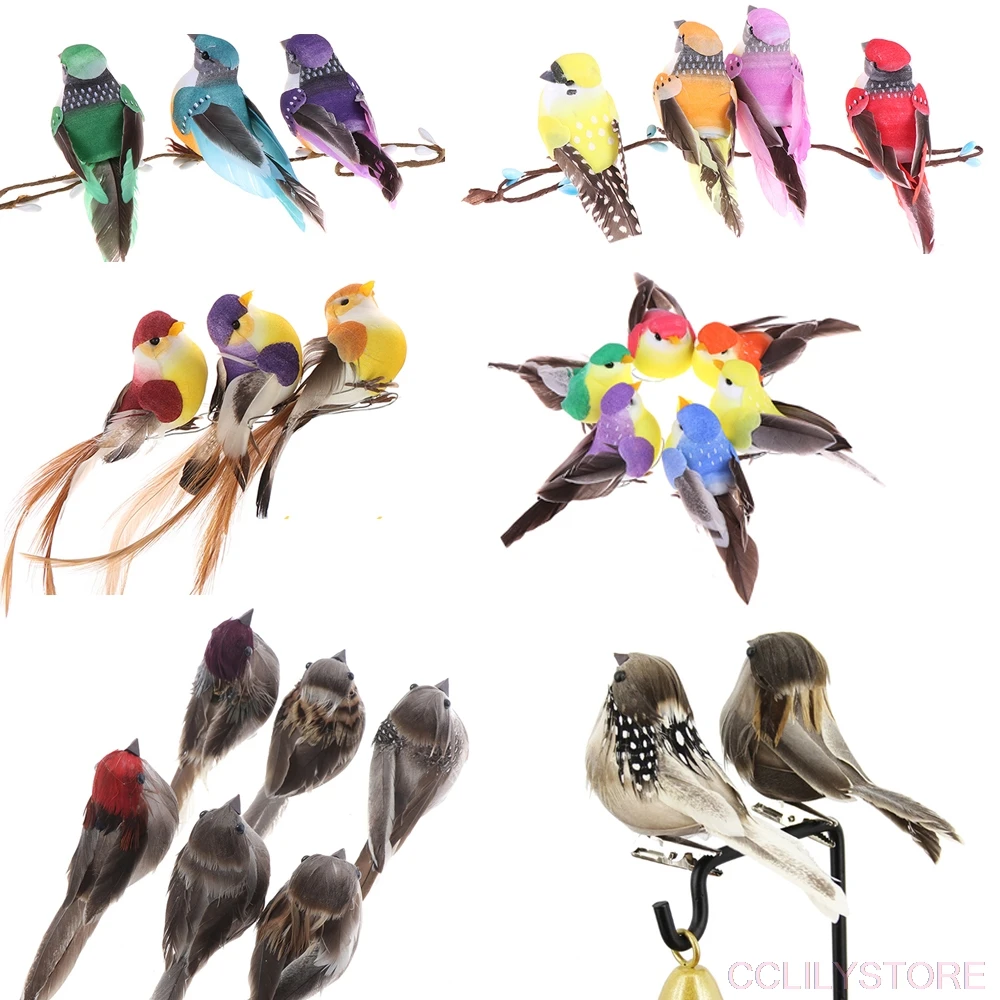 

1pc Artificial Birds Fake Foam Animal Simulation Feather Birds Models DIY Wedding Home Garden Ornament Decoration