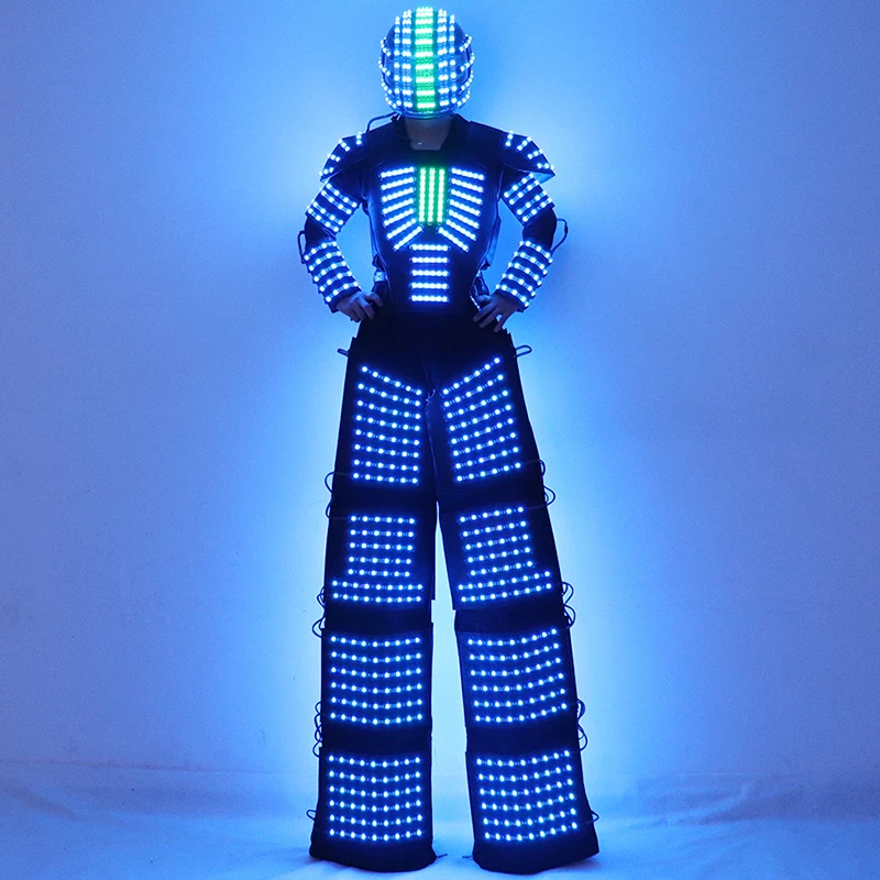 Traje светодиодный светящийся костюм робота Kryoman Light Дэвид Гуетта светодиодные