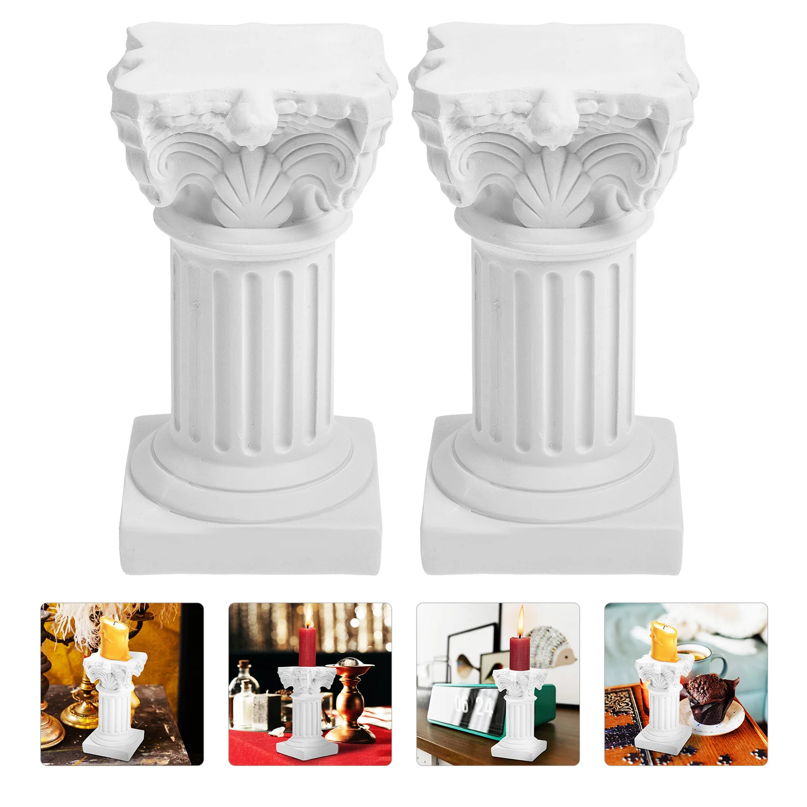 

Column Holder Roman Greek Candlestick Pillar Stand Holders Decorative Columns Taper Statue Vintage Weddingcandlelight Statues