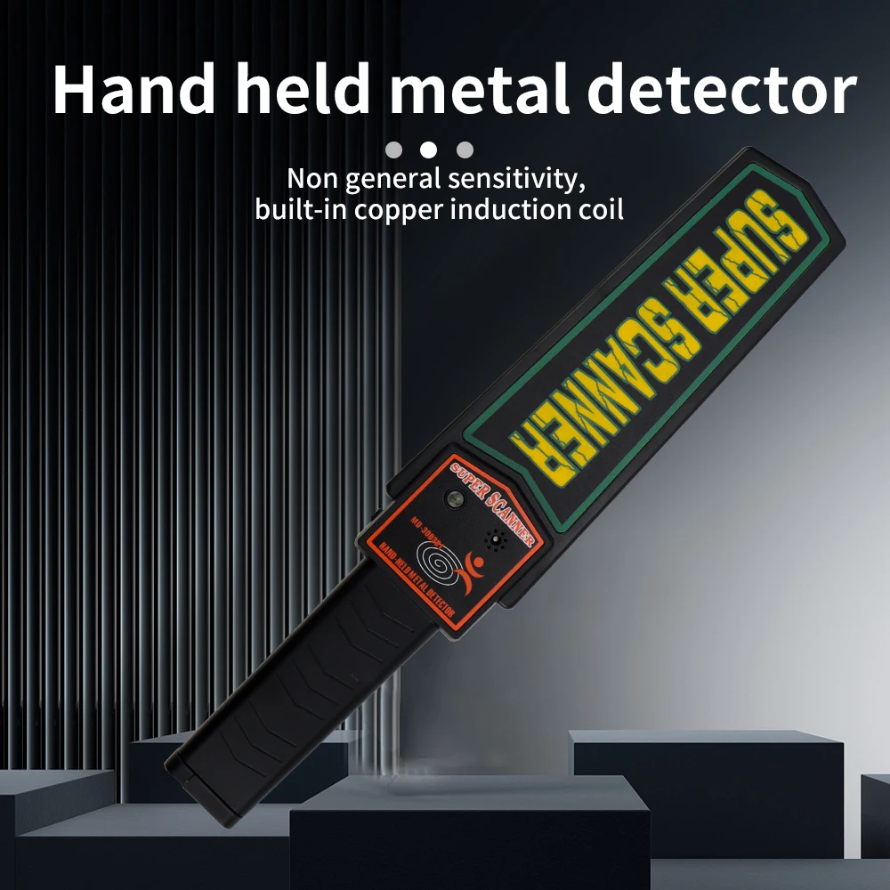 

Handheld High Sensitivity Metal Detectors with Belt Holster Black Scanner Vibration Sound Light Security Tool