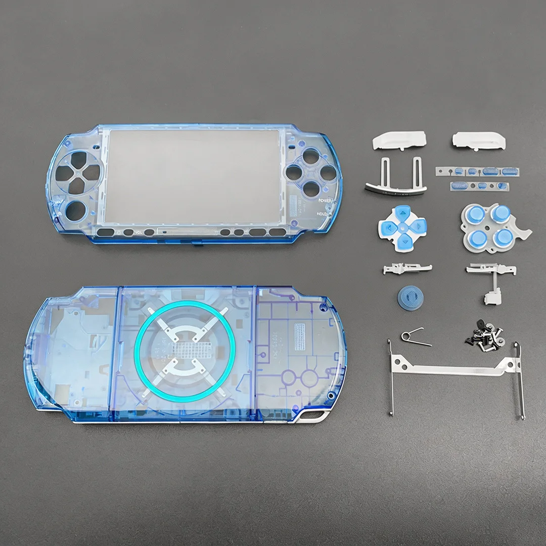 Фото Прозрачный сменный корпус для PSP 3000, полный комплект корпуса, детали для самостоятельного ремонта, аксессуары для консоли. №4